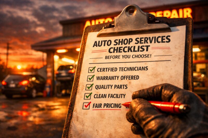 Auto Shop Services Checklist Before You Choose